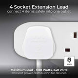 Masterplug extension lead 4 socket 5m, UK version