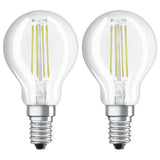 Osram 4W LED filament globe bulb twin pack, UK version
