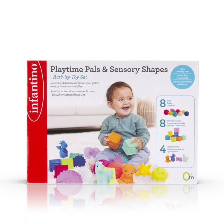 Infantino Playtime Pals sensory shapes activity toy set, UK version