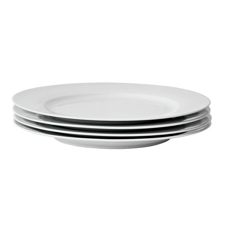 Argos Home set of 4 super white porcelain dinner plates 27cm (British brand)