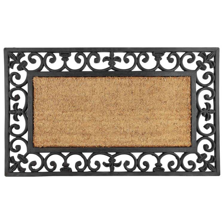 Argos Home black and natural coir doormat (British brand)