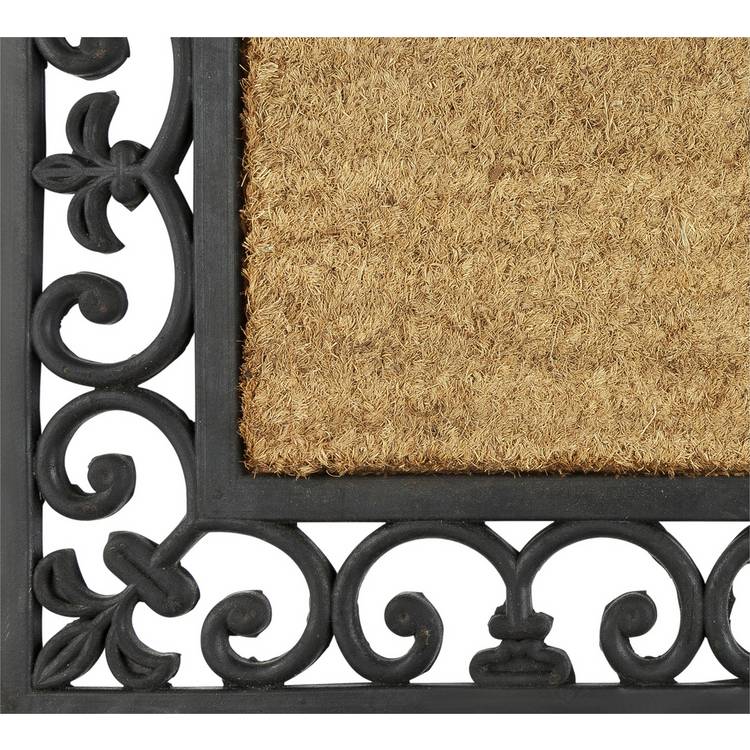 Argos Home black and natural coir doormat (British brand)