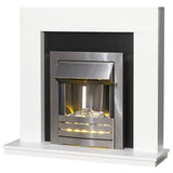 Adam Wyoming electric fire suite white black freestanding UK version