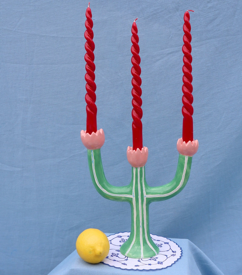 Laetitia Rouget earthenware tulips candle holder 28cm, UK version