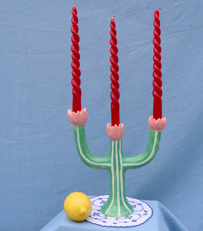 Laetitia Rouget earthenware tulips candle holder 28cm, UK version