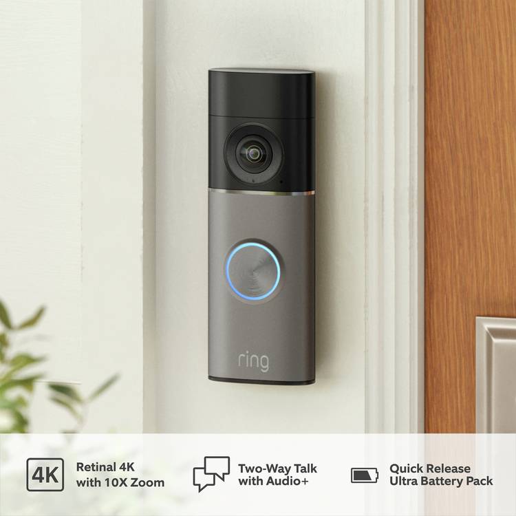 Ring Battery Video Doorbell Pro Retinal 4K Deep Silver - British product
