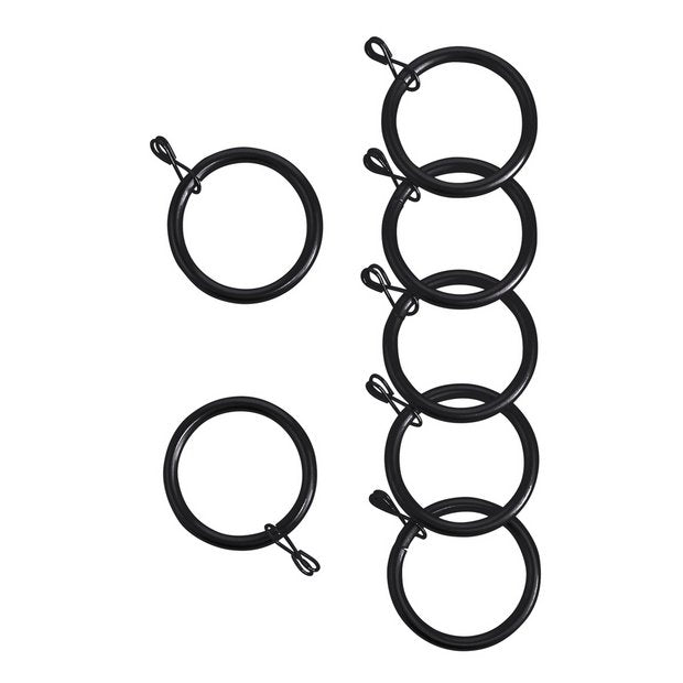 Argos Home curtain rings matte black pack of 20 - British product