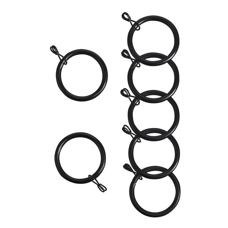 Argos Home curtain rings matte black pack of 20 - British product
