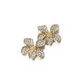 Freedom gold tone crystal flower stud earrings, UK version