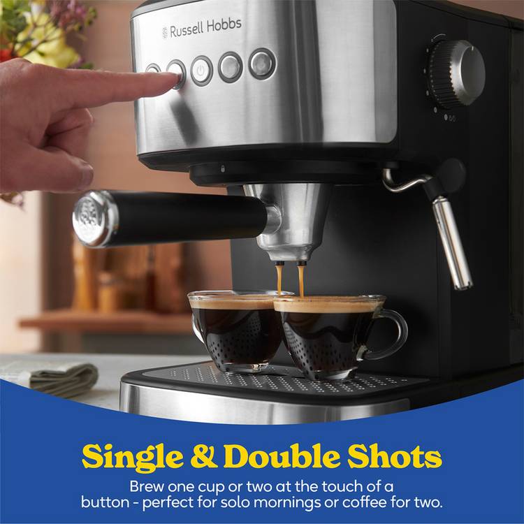 Russell Hobbs Everyday Espresso machine stainless steel, imported from the UK