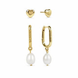 Radley earrings set heart studs and pearl huggies (British brand)