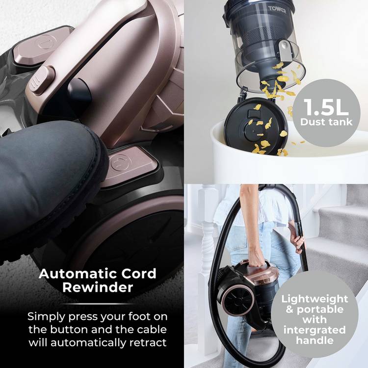 Tower pet corded bagless cylinder vacuum cleaner, imported from the UK