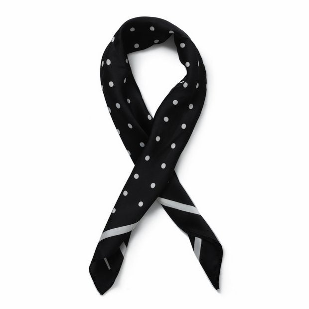 Freedom black and white polka dot headscarf (British brand)