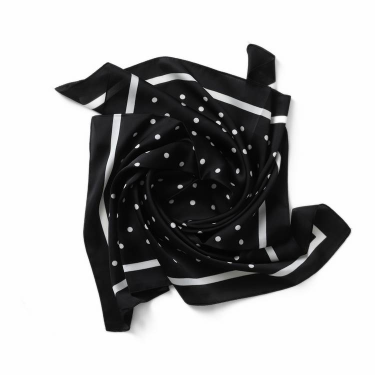Freedom black and white polka dot headscarf (British brand)