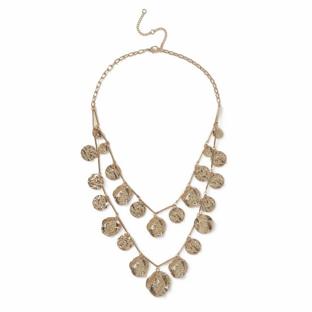 Revere gold-tone textured charms necklace - British product
