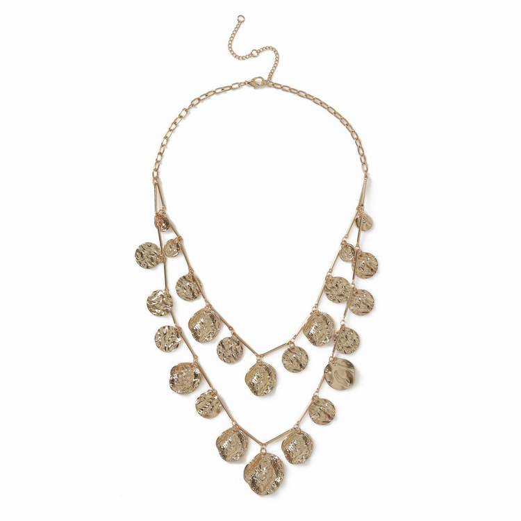 Revere gold-tone textured charms necklace - British product