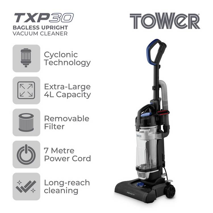 Tower corded bagless upright vacuum cleaner 4L, UK version