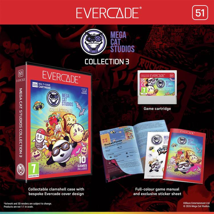 Evercade Mega Cat Studios Collection 3 multi-game cartridge, imported from the UK