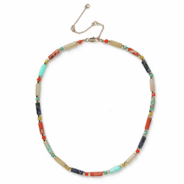 Revere multicolour beaded necklace 45cm - British product