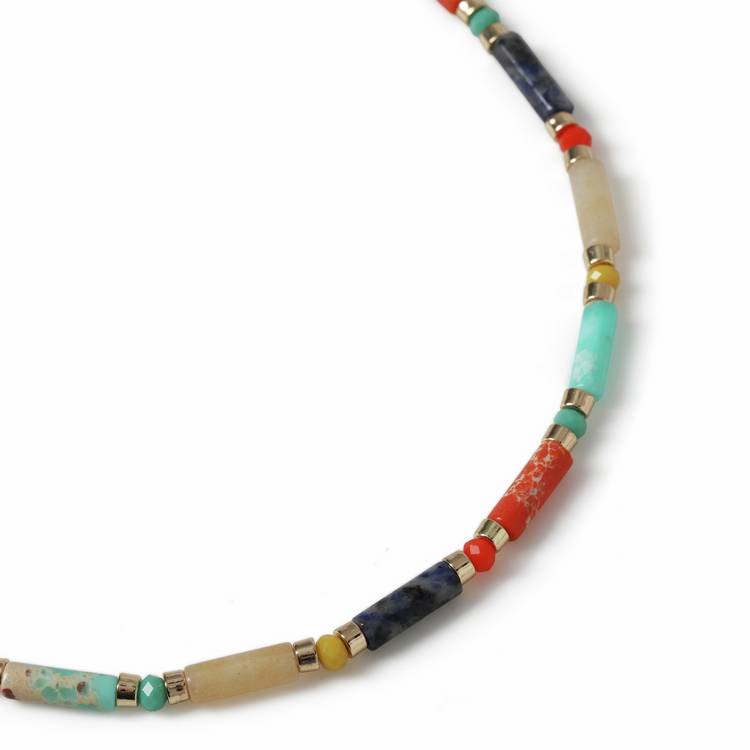 Revere multicolour beaded necklace 45cm - British product