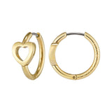 Olivia Burton heart hoop earrings stainless steel gold IP 13mm - British product