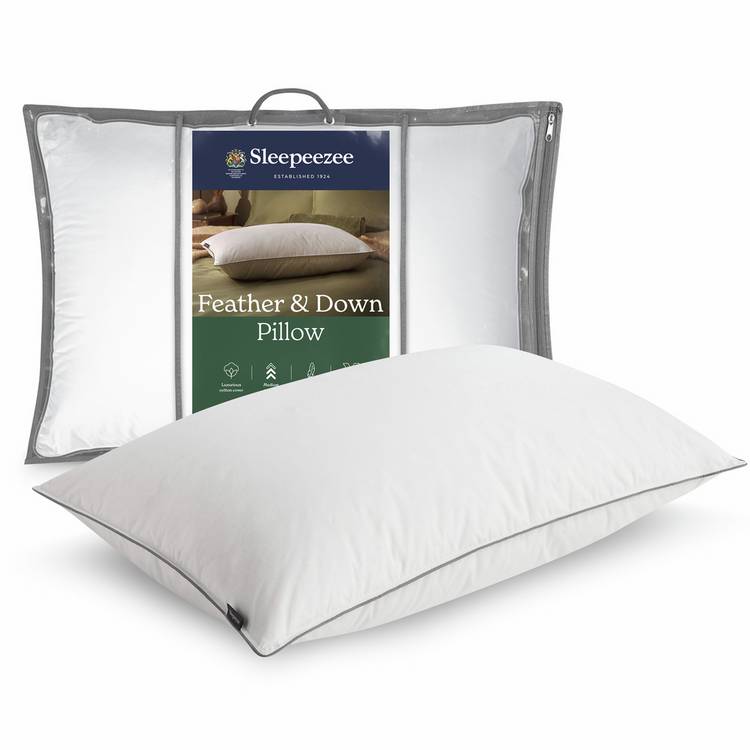 Sleepeezee feather and down medium pillow 74x48cm - British product