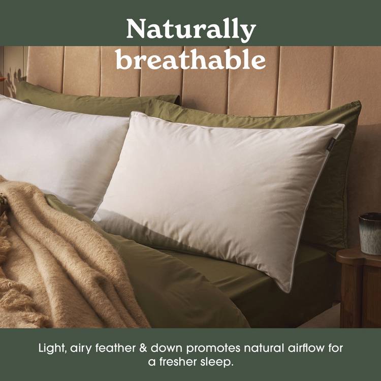 Sleepeezee feather and down medium pillow 74x48cm - British product