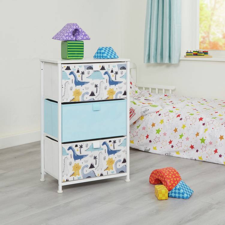 Liberty House Toys dinosaur 3 drawer storage unit - British product
