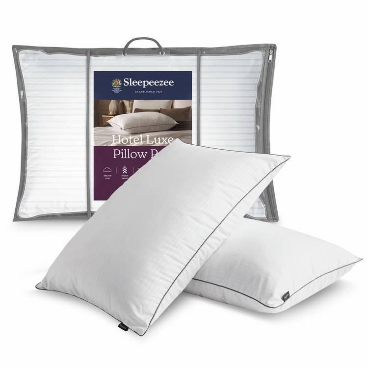 Sleepeezee Hotel Luxe medium pillow 2 pack (British brand)