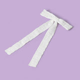 Flitzy white lace bow hairclip, imported from the UK