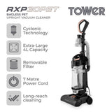 Tower pet corded bagless upright vacuum cleaner with pet tool, imported from the UK
