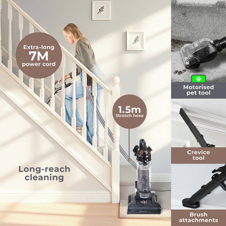 Tower pet corded bagless upright vacuum cleaner with pet tool, imported from the UK
