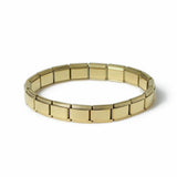 Argos Freedom Gold-tone Stainless Steel Square Link Bracelet 19cm- Buy online at McGrocer