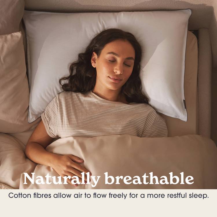 Sleepeezee Sumptuous Cotton Medium Pillow 74x48cm - British product