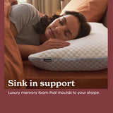 Sleepeezee All Seasons memory foam medium pillow 74x48cm, imported from the UK