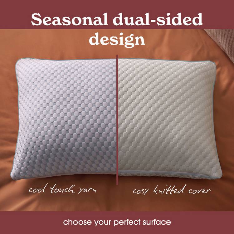 Sleepeezee All Seasons memory foam medium pillow 74x48cm, imported from the UK