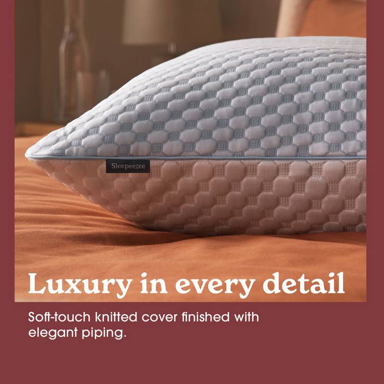 Sleepeezee All Seasons memory foam medium pillow 74x48cm, imported from the UK