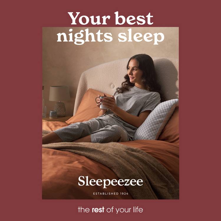 Sleepeezee All Seasons memory foam medium pillow 74x48cm, imported from the UK