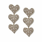 Argos Freedom Gold Tone Pearl Textured Triple Heart Drop Earrings- Buy online at McGrocer
