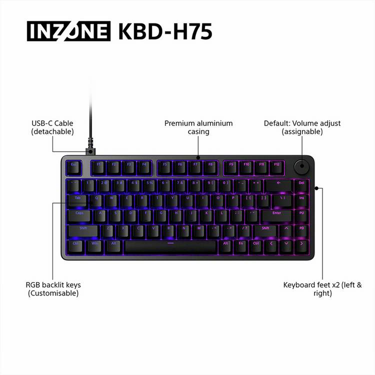Sony INZONE KBD-H75 gaming keyboard (British brand)