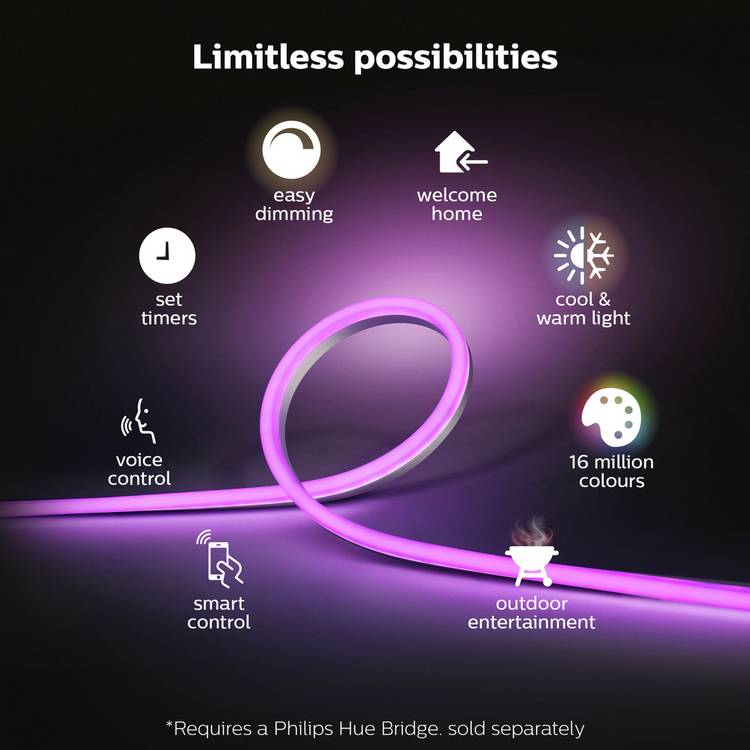 Philips Hue Outdoor Lightstrip 2m Bluetooth (British brand)