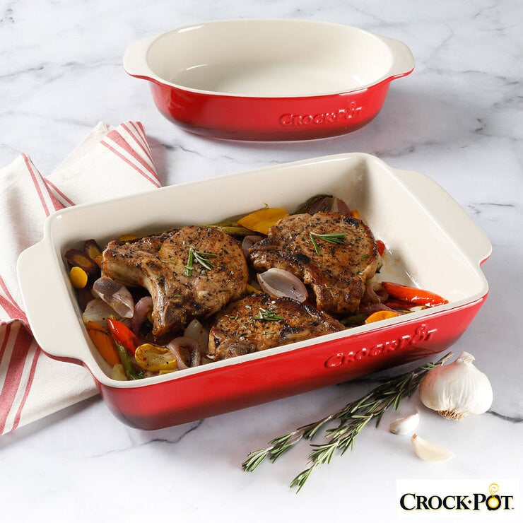 Crockpot 2-piece stoneware baking dish set, imported from the UK