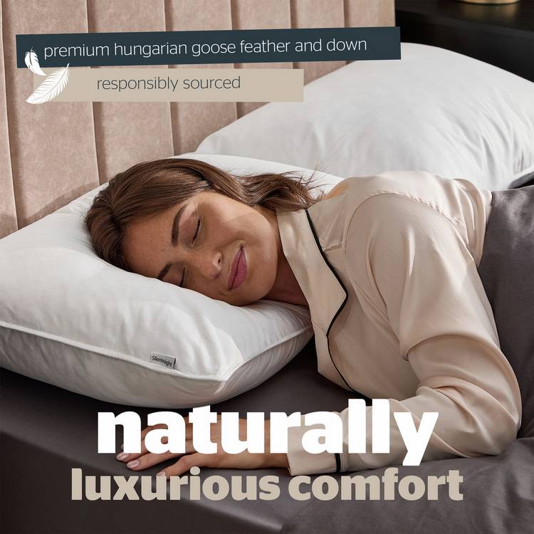Silentnight Hungarian goose feather and down medium pillow, UK version
