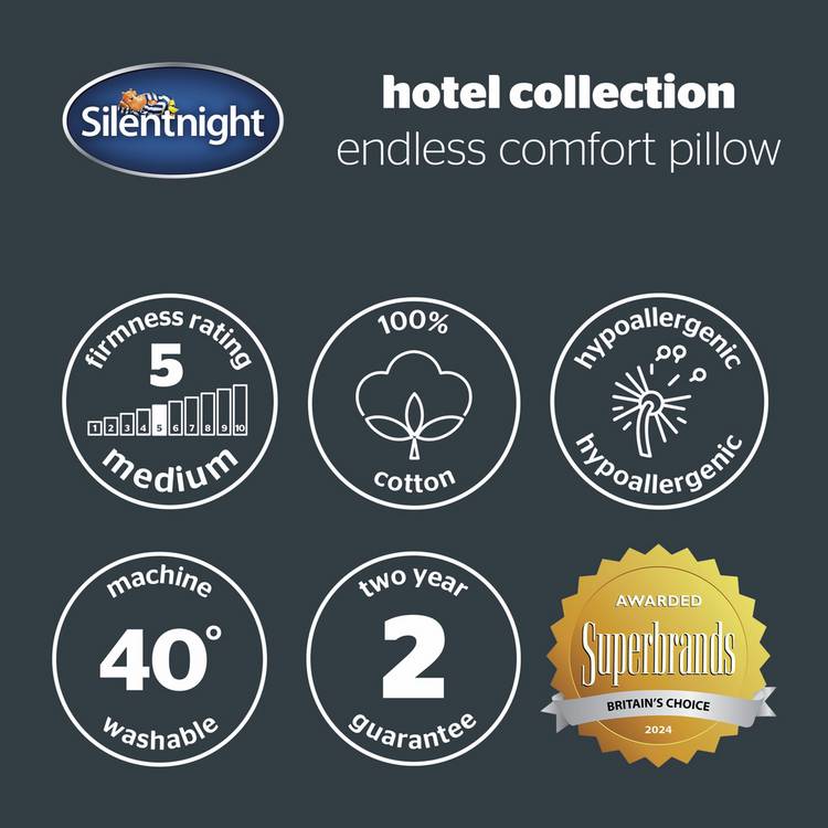 Silentnight medium pillow hotel collection, imported from the UK