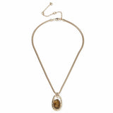 Revere pendant necklace brown stone gold tone, UK version