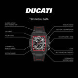 Ducati chronograph watch black and red, imported from the UK