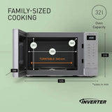 Panasonic microwave silver 32L 1000W, imported from the UK