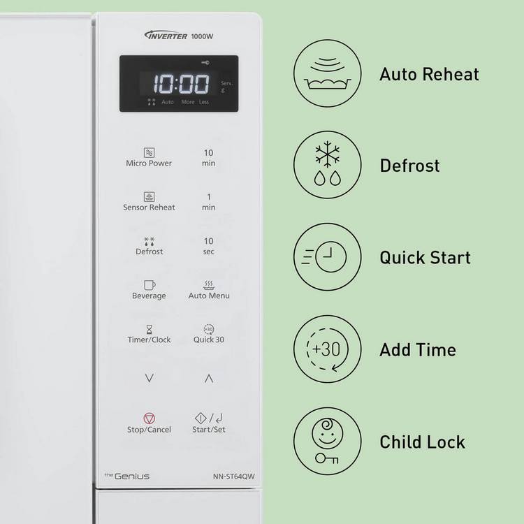 Panasonic microwave silver 32L 1000W, imported from the UK