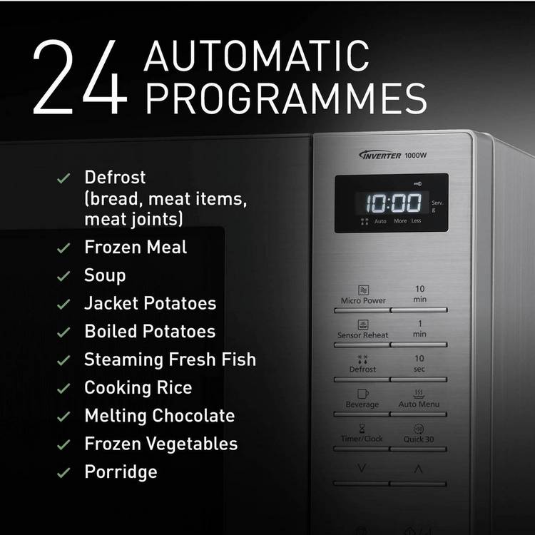 Panasonic microwave silver 32L 1000W, imported from the UK