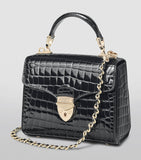 Aspinal of London Mini Mayfair top-handle handbag 14.5x16x8cm, imported from the UK